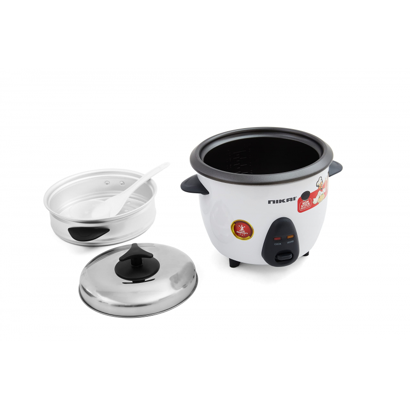 Nikai Rice Cooker 1L Keep Warm Function Teflon Coated Inner Pot 400W Nr701A Aluminum Steamer Detachable Power Cord Indicator Lights 4 Nikai Rice Cooker 1L Keep Warm Function Teflon Coated Inner Pot 400W Nr701A Aluminum Steamer Detachable Power Cord Indicator Lights