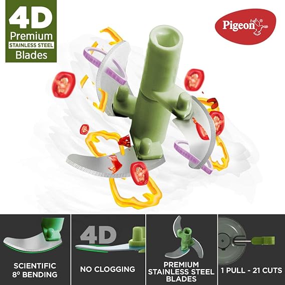 Pigeon Large Handy Chopper 650Ml – 3-Blade Compact Vegetable &Amp; Fruit Cutter, Sap 14516-M 6 Pigeon Large Handy Chopper 650Ml – 3-Blade Compact Vegetable &Amp; Fruit Cutter, Sap 14516-M