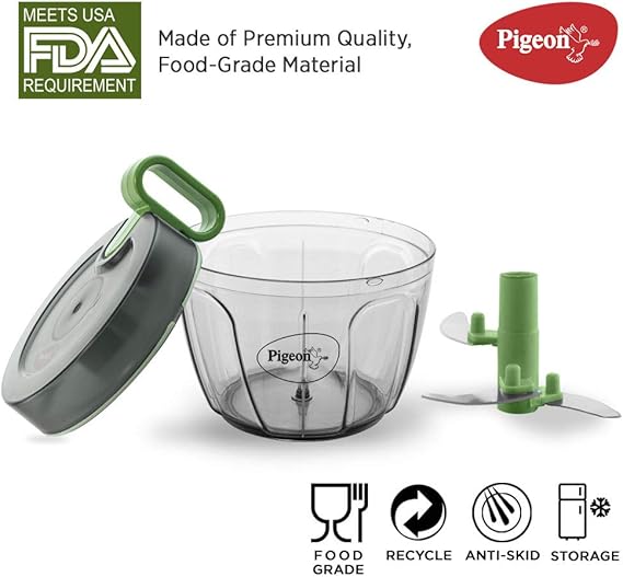 Pigeon Large Handy Chopper 650Ml – 3-Blade Compact Vegetable &Amp; Fruit Cutter, Sap 14516-M 3 Pigeon Large Handy Chopper 650Ml – 3-Blade Compact Vegetable &Amp; Fruit Cutter, Sap 14516-M