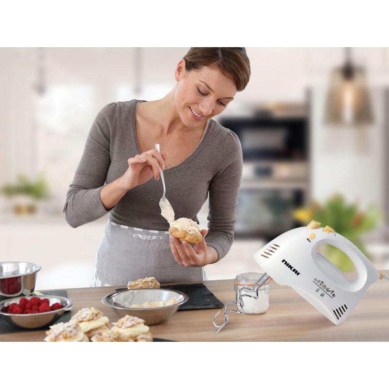 Nikai Hand Mixer 5 Speeds With Turbo Function 200W Nh481U 2 Beaters For Eggs And Cream And 2 Hooks For Mixing Dough 3 Nikai Hand Mixer 5 Speeds With Turbo Function 200W Nh481U 2 Beaters For Eggs And Cream And 2 Hooks For Mixing Dough
