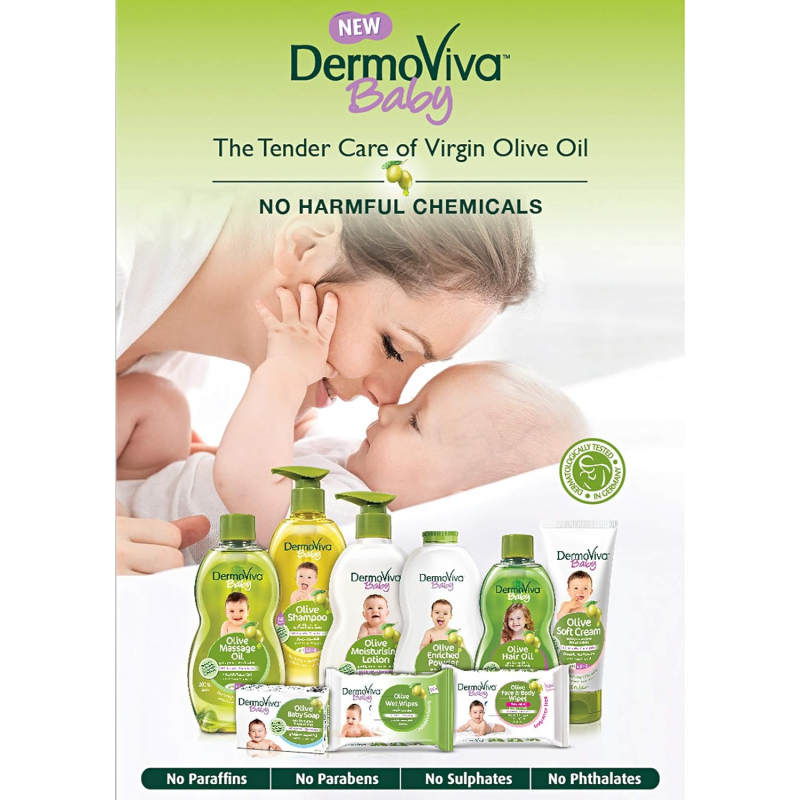 Dabur Dermoviva Baby Wash Olive Bath 200Ml 3 Dabur Dermoviva Baby Wash Olive Bath 200Ml - Set Of 3 Pcs