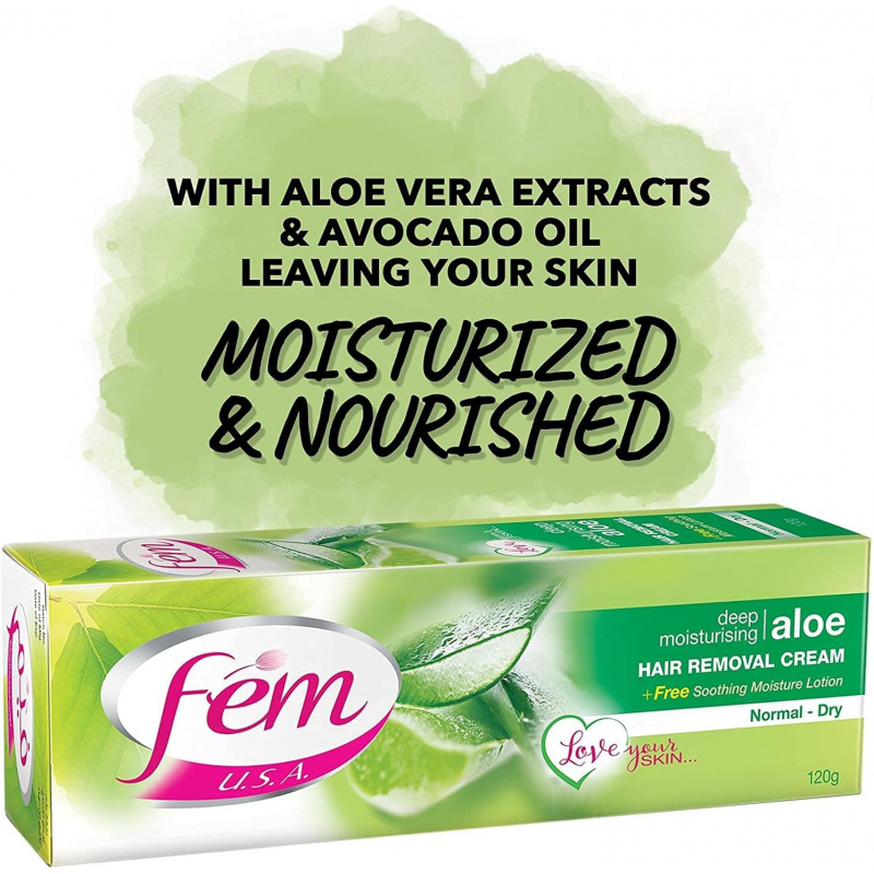Dabur Fem Hair Removal Cream 120G Aloevera 4 Dabur Fem Hair Removal Cream 120G Aloevera - Set Of 3 Pcs