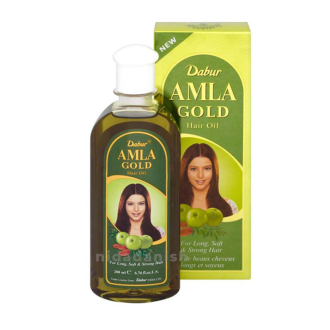 Dabur Amla Hair Oil Gold, Hair Serum with Amla Oil, Almond and Henna - Moisturizing Hair and Scalp Oil, Natural Hair Oil Treatment, 200ml - Set of 3 Pcs