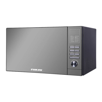 Nikai Microwave 25l Digital 5 Power Levels with Grill Function 900W NMO250MDG Defrost Settings Cooking End Signal 10 Auto Menus Mirror Finish Push Button Door