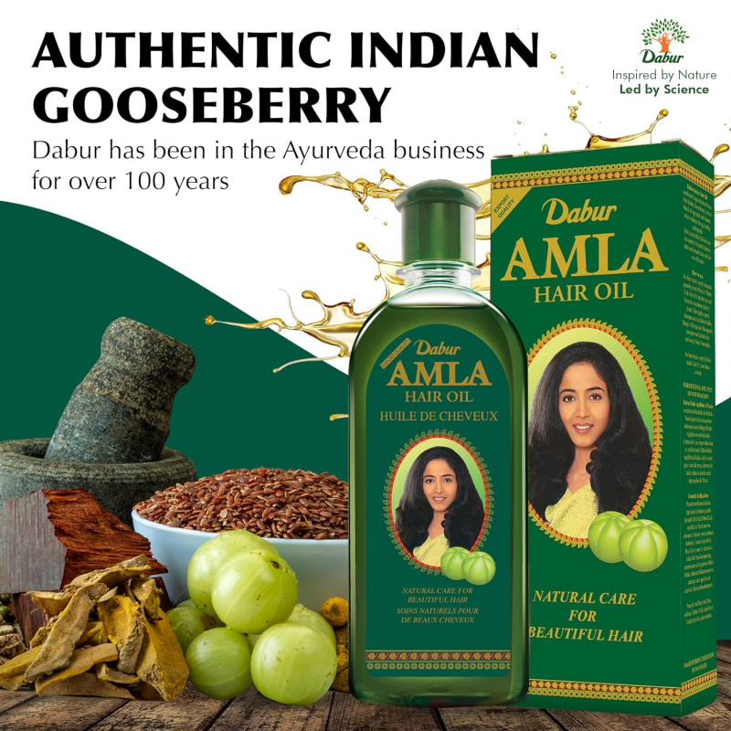 Dabur Amla Hair Oil For Healthy Hair And Moisturized Scalp, Indian Hair Oil For Men And Women 100Ml 4 Dabur Amla Hair Oil For Healthy Hair And Moisturized Scalp, Indian Hair Oil For Men And Women 100Ml - Set Of 3 Pcs