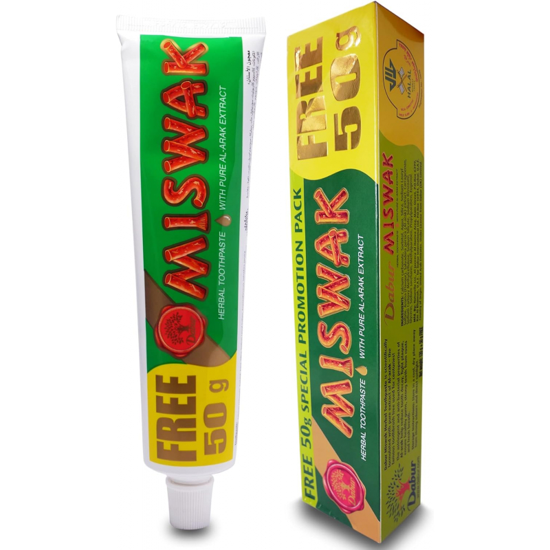 Dabur Miswak Toothpaste 120G+50G Extra 6 Dabur Miswak Toothpaste 120G+50G Extra - Set Of 3 Pcs