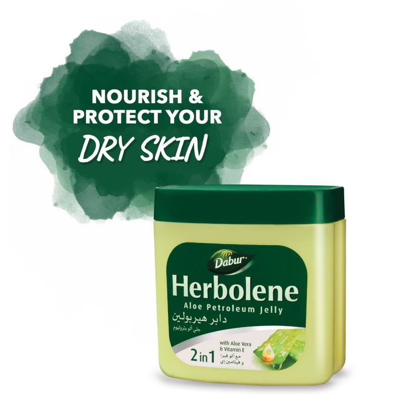 Dabur Herbolene Petroleum Jelly Enriched With Aloe Vera And Vitamin E For Dry And Rough Skin 225Ml (Pack Of 3) 3 Dabur Herbolene Petroleum Jelly Enriched With Aloe Vera And Vitamin E For Dry And Rough Skin 225Ml (Pack Of 3)