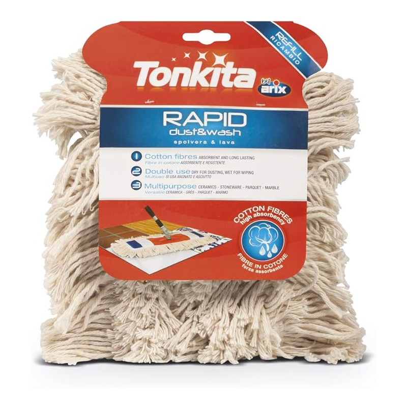 Tonkita Rapid Dust &Amp; Wash (Refill Only) Airport Duster Refill Cotton Flat Mop Tk847R Pack Of 2 1 Tonkita Rapid Dust &Amp; Wash (Refill Only) Airport Duster Refill Cotton Flat Mop Tk847R Pack Of 2