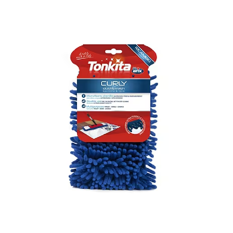 Tonkita Curly Dust &Amp; Wash Flat Mop Refill, Deep Removal Of Dirt, Stains Or Spills From Parquet, Marble, Laminate, Wooden And Tiled Flooring Tk790R Pack Of 2