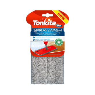 Tonkita Spray & Wash Mop Refill, Antibacterial and Easy to Clean, Microfiber Cloth TK781R Pack of 2
