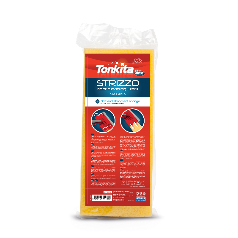 Tonkita Strizzo Sponge Mop Refill, Squeezy Mop, Suitable For Ceramics, Sandstone, And Brick Floors Tk909R Pack Of 2