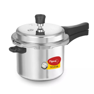 Pigeon Pressure Cooker 3l Deluxe Outer Lid Aluminium Sap 102 - Ergonomic Sturdy Handle Thermal Efficiency Special Alloy Safety Plug