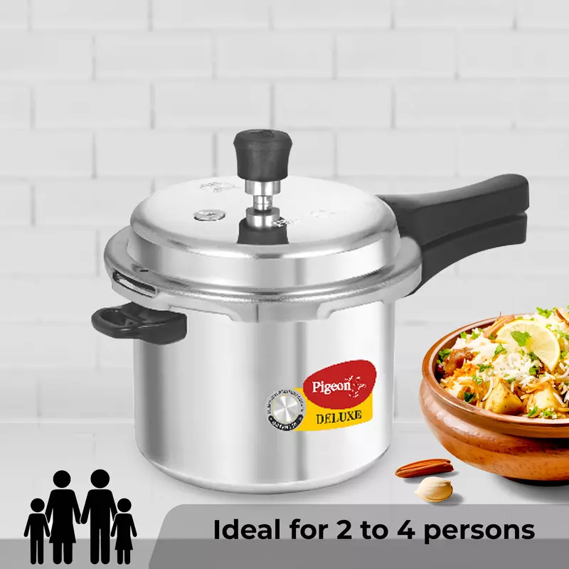 Pigeon Pressure Cooker 3L Deluxe Outer Lid Aluminium Sap 102 - Ergonomic Sturdy Handle Thermal Efficiency Special Alloy Safety Plug 2 Pigeon Pressure Cooker 3L Deluxe Outer Lid Aluminium Sap 102 - Ergonomic Sturdy Handle Thermal Efficiency Special Alloy Safety Plug