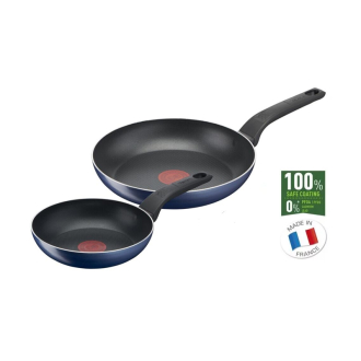 Tefal Easy Cook Frypan 20cm and 26cm Non Electric 2pc B4229153 aluminium material with heat indicator dishwasher safe and pfoa safe