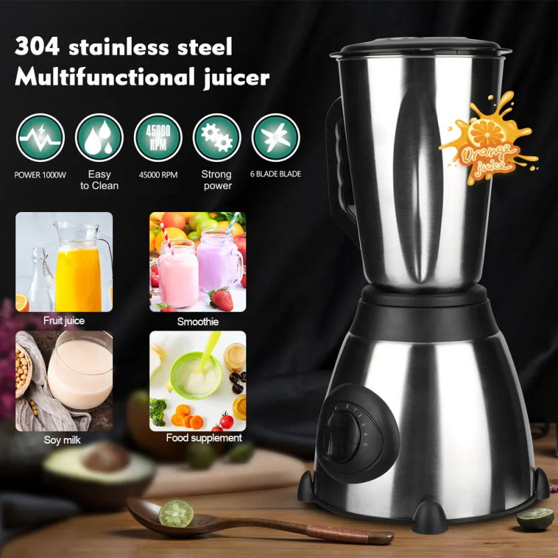 Raf Blender 1.5L Steel Jar 1000W With Mill, Strong Motor, 6 Blades, Overheat Protection R.300 10 Raf Blender 1.5L Steel Jar 1000W With Mill, Strong Motor, 6 Blades, Overheat Protection R.300
