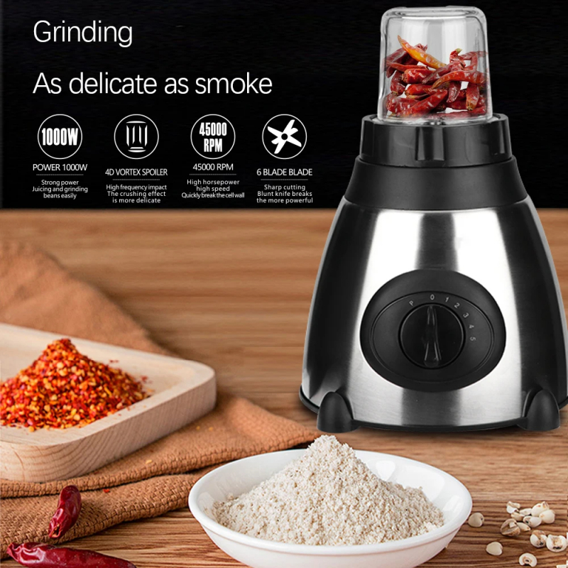 Raf Blender 1.5L Steel Jar 1000W With Mill, Strong Motor, 6 Blades, Overheat Protection R.300 8 Raf Blender 1.5L Steel Jar 1000W With Mill, Strong Motor, 6 Blades, Overheat Protection R.300