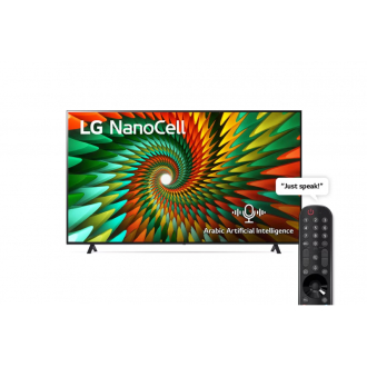LG 55" UHD Nano Cell TV 4K with Active HDR, Pure Colors made by NanoCell Technology, A Smarter Viewing Experience with the α5 AI Processor 4K Gen6 Smart Functionality, Including ThinQ AI and WebOS. 55NANO77-6RA