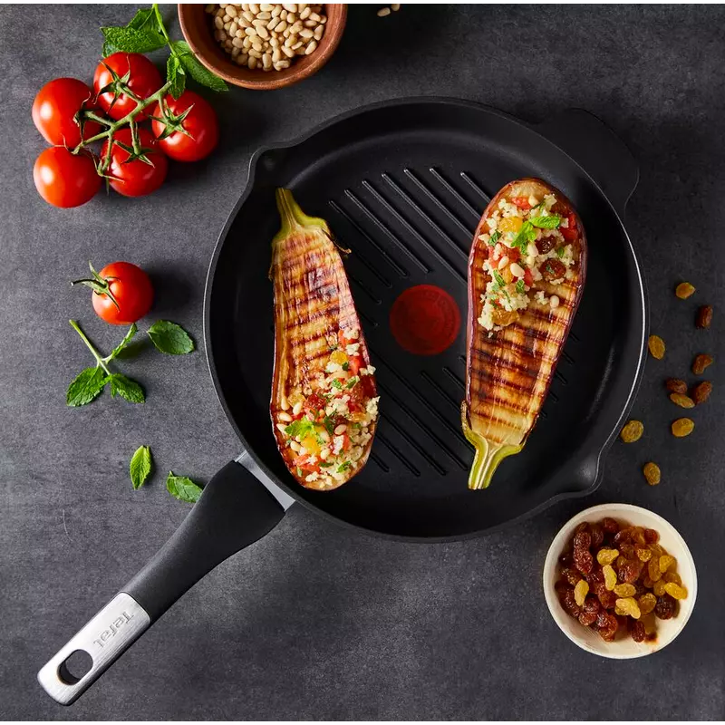Tefal Unlimited Frypan Grill 26Cm Nonstick Induction E2294074 Aluminium Material Heat Indicator Thermo Signal Titanium Coating Made In France