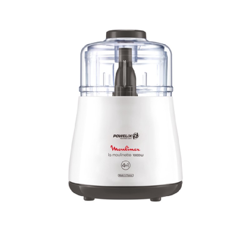 Moulinex Multi Moulinette Chopper 1000W, Powelix Blade Technology, 6 In 1 Functions Blade For Blending, Mixing And Chopping, Easy 1-2-3 Start Up, Ultra Powerful Motor, Dpa144