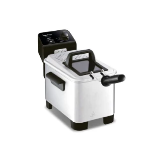 Moulinex Electric Fryer 3L,1.2 Kg, Steel Body, Semi-Pro Fryer with Cool Zone Technology, Adjustable Thermostat, Permanent Metallic Filter, Fast Heating System AM333027