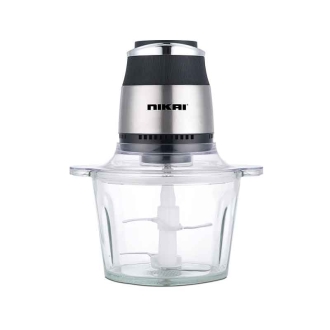 Nikai Chopper 3L Glass Bowl 500W NC394G Detachable Blade Stainless Steel Blades 2 Speed With Safety Switch