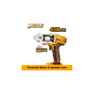 Ingco Cordless Drill Lithium-ion 20V 45Nm with Integrated Work Light & LED Battery Power Indicator CDLI200518