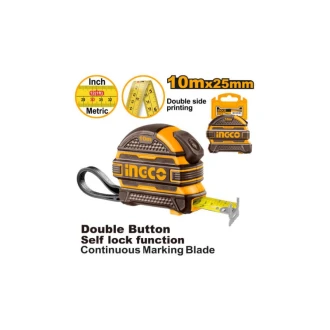 Ingco Steel Measuring Tape with Metric & Inch 10x25mm HSMT081025