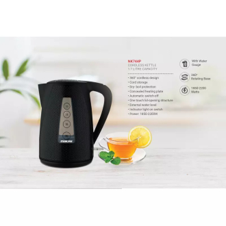 Nikai Jug Kettle 1.7L Plastic With Cord Storage 2200W NK744P External Water Level Automatic Switch Off With Indicator Light Cord Storage