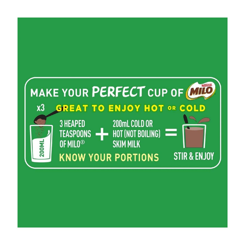 Nestle Milo Chocolate Milk Powder Active-Go, Low Gi, Source Of Protein, 8 Vitamins &Amp; Minerals, 200G Tin 5 Nestle Milo Chocolate Milk Powder Active-Go, Low Gi, Source Of Protein, 8 Vitamins &Amp; Minerals, 200G Tin - Set Of 3 Pcs