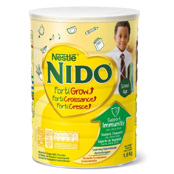 Nestle Nido Milk Powder, Fortified, Rich In Fiber, For School Age , Growing Up Formula, 1800G Tin 1 Nestle Nido Milk Powder, Fortified, Rich In Fiber, For School Age , Growing Up Formula, 1800G Tin