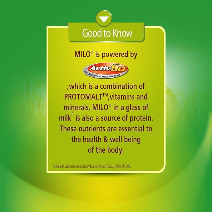 Nestle Milo Chocolate Milk Powder Active-Go, Low Gi, Source Of Protein, 8 Vitamins &Amp; Minerals, 10G Sachet (Pack Of 12)