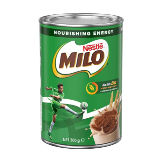 Nestle Milo Chocolate Milk Powder Active-Go, Low GI, Source of Protein, 8 Vitamins & Minerals, 200g Tin - Set of 3 Pcs