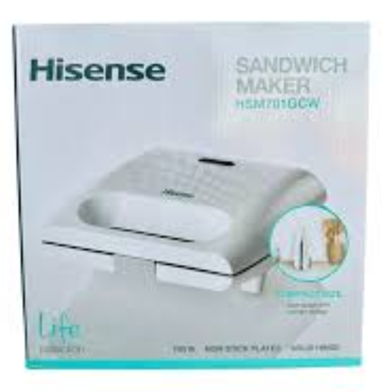 Hisense Sandwich Maker With Non-Stick Plates, 700 Watts Hsm701Gcw 3 Hisense Sandwich Maker With Non-Stick Plates, 700 Watts Hsm701Gcw