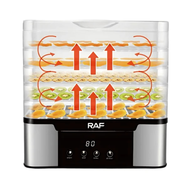 Raf Fruit Dehydrator 5 Trays 350W, Adjustable Temperature, Simple Operation R.6801 1 Raf Fruit Dehydrator 5 Trays 350W, Adjustable Temperature, Simple Operation R.6801