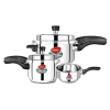 Pigeon Aluminium Pressure Cooker Set – 2L, 3L & 5L Outer Lid Durable Cookers for Fast Cooking SAP 12739