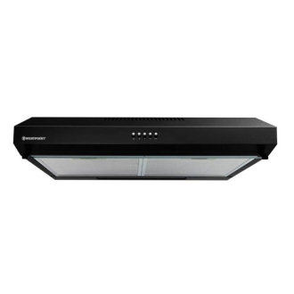 Westpoint Hood Cooker 60cm, 3-Speed Extraction, LED Lighting, Black Glass Finish WEQ-6517.PMN