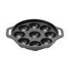 Pigeon Kitumbua Nonstick Paniyarakkal 9 Round  - 4 Mm Thickness Sturdy Cool Touch Handle Metal Spoon Friendly Sap 16273
