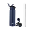 Pigeon Rush Thermos Flask 750ml Blue – Stainless Steel Sipper with Straw, Cleaner & Extra Cap Sap 16259
