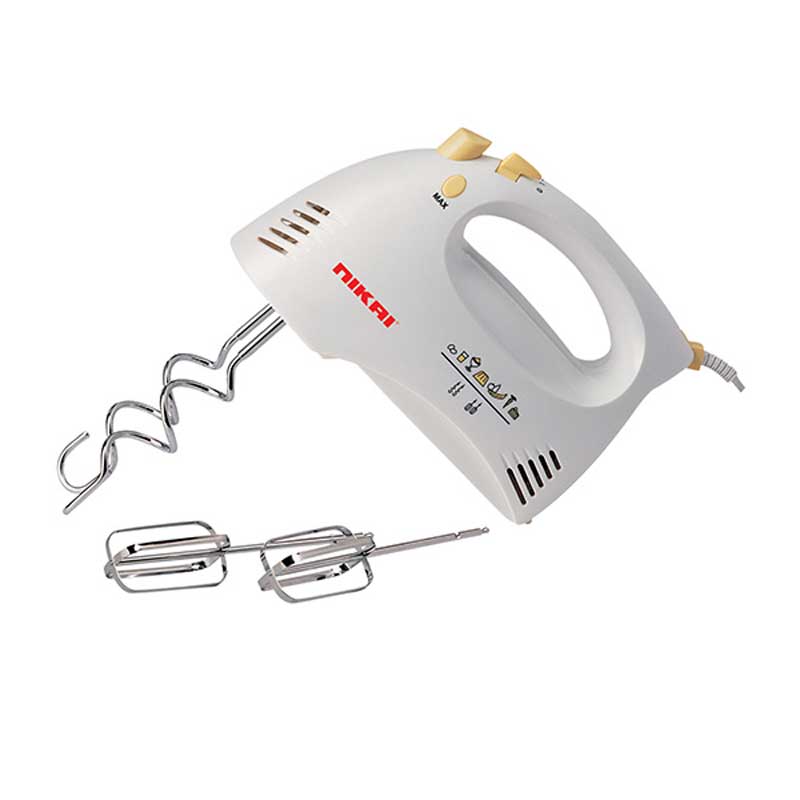 Nikai Hand Mixer 5 Speeds With Turbo Function 200W Nh481U 2 Beaters For Eggs And Cream And 2 Hooks For Mixing Dough 1 Nikai Hand Mixer 5 Speeds With Turbo Function 200W Nh481U 2 Beaters For Eggs And Cream And 2 Hooks For Mixing Dough