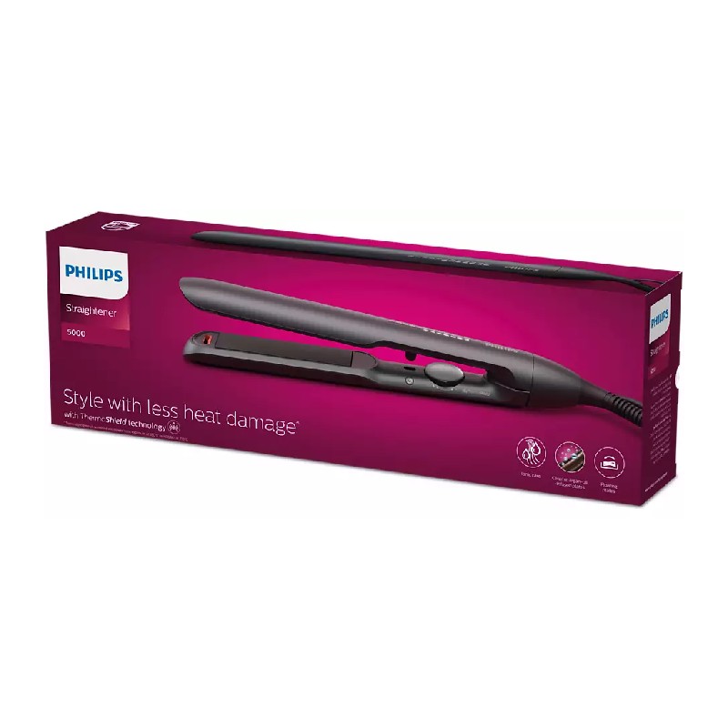 Philips Hair Straightener, Essential Hair Care Classic, 210C, On/Off, 25X105Mm Plate Size, Argan Oil Infused Ceramic Plates, Ptc Heater, Closing Lock, 60Sec. Instant Heat, Universal Voltage Bhs510