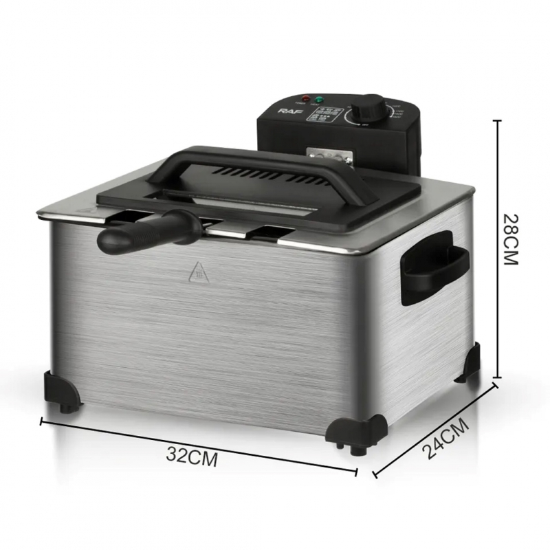 Raf Deep Fryer 7.5L 2000W 2In1 4 Ring Fever,Anti Scalding Design R.5249