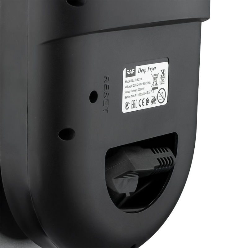 Raf Deep Fryer 2000W 3.5L Single Basket, 4 Ring Fever, Anti Scalding Design, Sectional Temperature Control, Stainless Steel R.5299 6 Raf Deep Fryer 2000W 3.5L Single Basket, 4 Ring Fever, Anti Scalding Design, Sectional Temperature Control, Stainless Steel R.5299