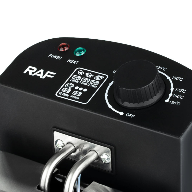 Raf Deep Fryer 2000W 3.5L Single Basket, 4 Ring Fever, Anti Scalding Design, Sectional Temperature Control, Stainless Steel R.5299 4 Raf Deep Fryer 2000W 3.5L Single Basket, 4 Ring Fever, Anti Scalding Design, Sectional Temperature Control, Stainless Steel R.5299