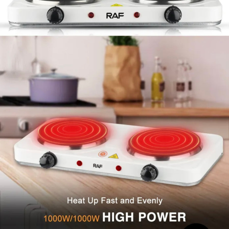 Raf Hotplate 1000W Double, Uniform Heat, Simple Operation R.8020 A