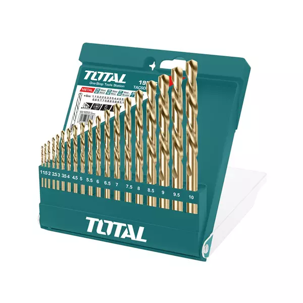 Total Hss Twisted Drill Bit Set 19Pcs Tacsd0195 1 Total Hss Twisted Drill Bit Set 19Pcs Tacsd0195