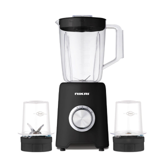 Nikai Blender 1.5l with Dry Grinder 350w NB2900NA1 3 Plastic Jars Unbreakable Jar Stainless Steel Blades 2 Speed With Pulse