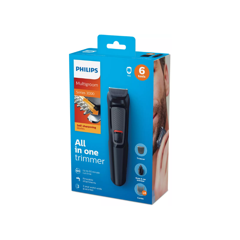 Philips Face Trimmer 6In1 Multigroom Series 3000, Rechargeable, Precise Beard Styler, Dualcut Precision Trimmer, Nasal Hair Trimmer, Detail Shaver Attachment, Fully Washable Mg3710 10 Philips Face Trimmer 6In1 Multigroom Series 3000, Rechargeable, Precise Beard Styler, Dualcut Precision Trimmer, Nasal Hair Trimmer, Detail Shaver Attachment, Fully Washable Mg3710