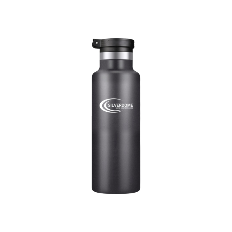 Silverdome Double Walled Stainless Steel Water Bottle 500Ml With Laser Logo, Grey Wbs-500 1 Silverdome Double Walled Stainless Steel Water Bottle 500Ml With Laser Logo, Grey Wbs-500