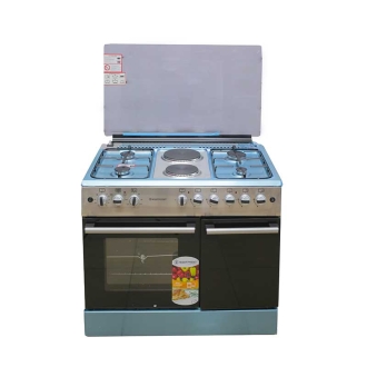 Westpoint Cooker 90x60, 4 Gas Burners, 2 Electric Plate, Electric Oven + Gas Compartment Inox WCER9642E8XBO