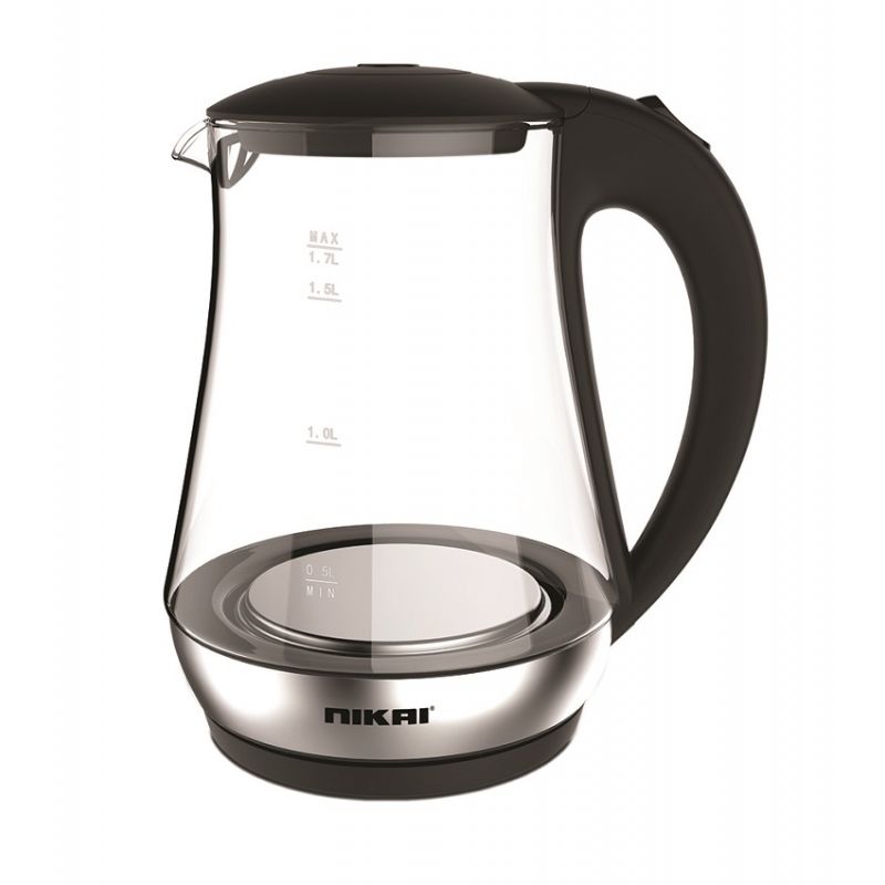 Nikai Jug Kettle 1.7L Glass With Cord Storage 2200W Nk323G Automatic Shut Off Heat Plate With Led Indicator Light Detachable Filter Spout Cover 1 Nikai Jug Kettle 1.7L Glass With Cord Storage 2200W Nk323G Automatic Shut Off Heat Plate With Led Indicator Light Detachable Filter Spout Cover
